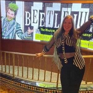 Zinga beetlejuice costume striped shirt Size S